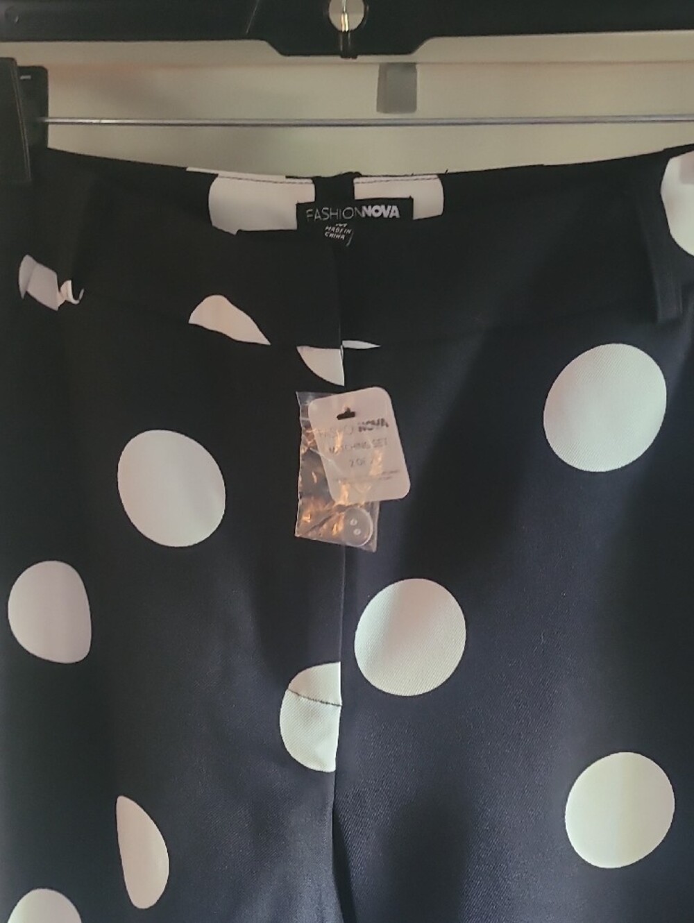Fashion Nova Black & White Polka Dot PANT SUIT NEW WITH TAG SIZE L - Picture 9 of 16